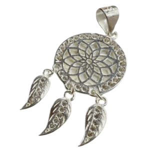 Dije Atrapasueños en Plata Ley .925 con Brillantes – Protección, Belleza y Energía Positiva Mandala Lux