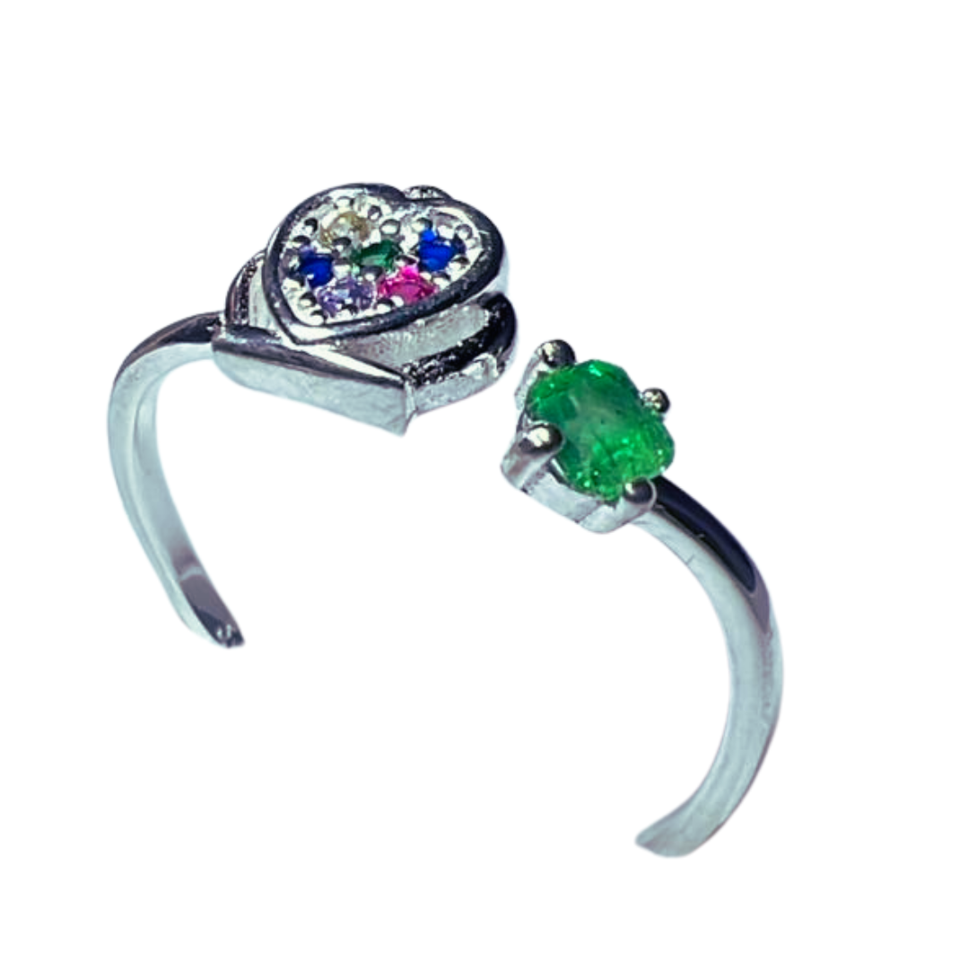 Anillo de Compromiso Amor Propio - Plata Ley 925 con Esmeralda Natural – Elegancia Artesanal Colombiana
