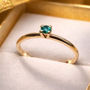 Anillo Promesa Compromiso en Oro 18K con Esmeralda Natural Certificada — Mandala Lux Joyería
