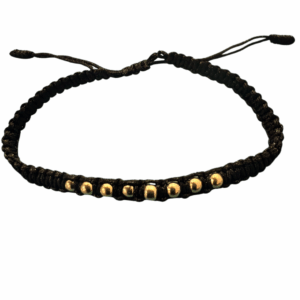 Pulsera de Hilo Negro con 8 Balines de Oro 18K — Protección, Energía y Elegancia