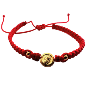 Pulsera de Oro 18K con Herraje Medalla de Guadalupe con balines — Protección Divina, Energía y Elegancia Mandala Lux