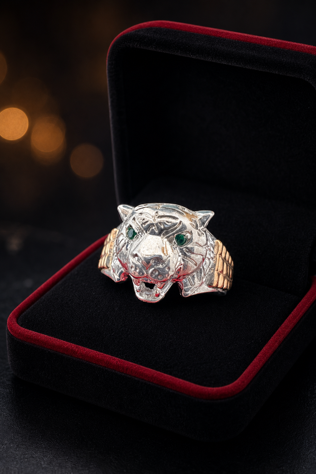 Anillo de Leopardo Andino: poder ancestral en una pieza de presencia impecable